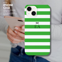Minimalistische moderne Girly Green Stripe Bow-Ini