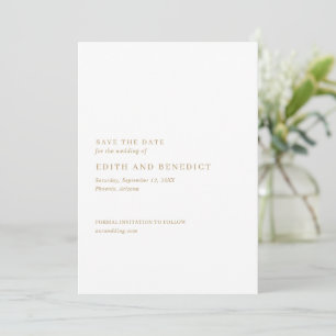 Minimalistische moderne goldene Hochzeit Save The Date