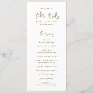 Minimalistische moderne Goldhochzeit Programm