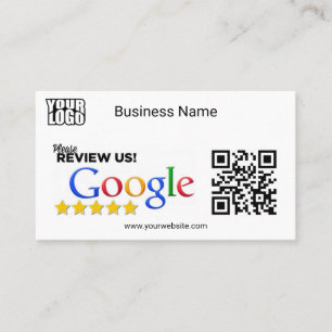 Minimalistische moderne Google-Prüfkarte mit QR-Co Visitenkarte
