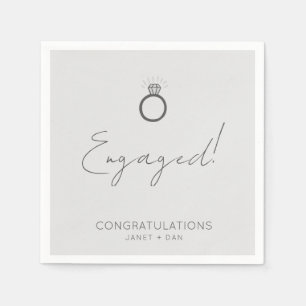 Minimalistische, moderne, graue Engagement-Partei Serviette