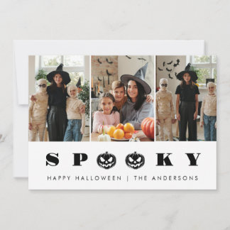 Minimalistische moderne gruselige Frohe Halloween Feiertagskarte