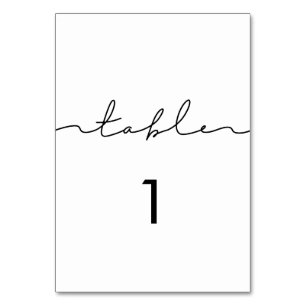 Minimalistische moderne handgeschriebene Kalligrap Tischnummer