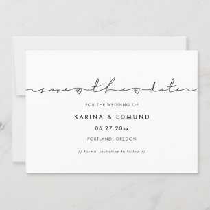 Minimalistische moderne Handschrift Save the Date