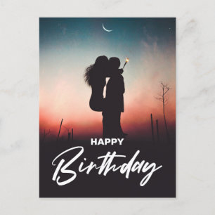 Minimalistische moderne Happy Birthday-Grußkarte F Postkarte