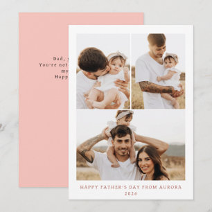 Minimalistische moderne Happy Fathers Day 3 Foto Feiertagskarte