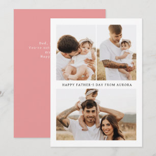 Minimalistische moderne Happy Fathers Day 3 Foto Feiertagskarte