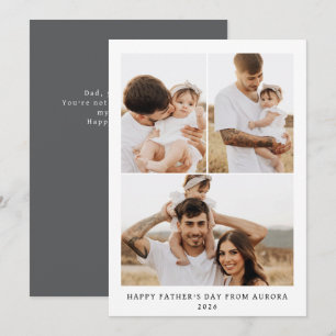 Minimalistische moderne Happy Fathers Day 3 Foto Feiertagskarte