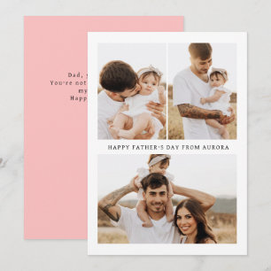 Minimalistische moderne Happy Fathers Day 3 Foto Feiertagskarte