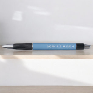 Minimalistische moderne hellblaue Feder Kugelschreiber