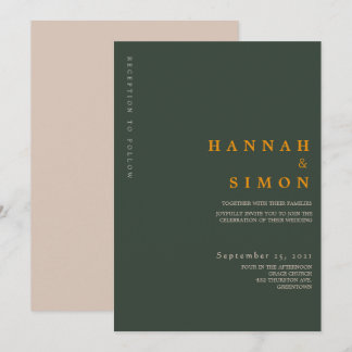 Minimalistische moderne Herbst-Hochzeitseinladung