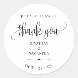 Minimalistische moderne Hochzeit danke Ihnen für Runder Aufkleber