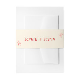 Minimalistische moderne Hochzeit mit roter Typogra Einladungsbanderole