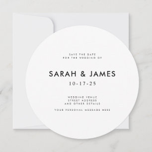 Minimalistische moderne Hochzeit rettet die Einlad Save The Date
