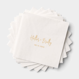 Minimalistische moderne Hochzeit Servietten Mit Folie