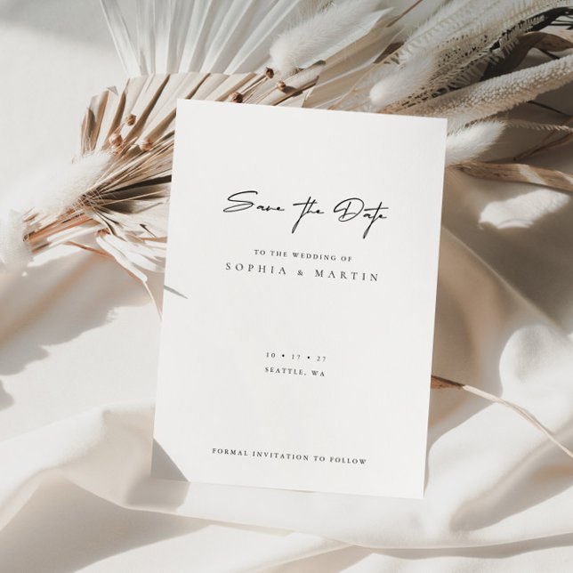 Minimalistische moderne Hochzeit Sichern Sie die D Save The Date (Von Creator hochgeladen)