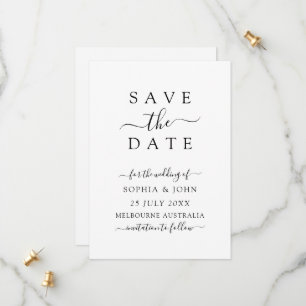 Minimalistische moderne Hochzeiten retten das Datu Save The Date