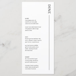 Minimalistische moderne Hochzeitmenüs und Drinks 1 Menükarte