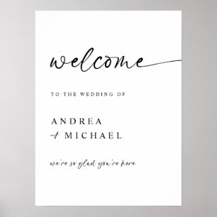 Minimalistische moderne Hochzeits-Willkommensschil Poster