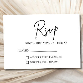 Minimalistische moderne Hochzeitsantwort RSVP-Kart RSVP Karte