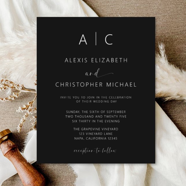 Minimalistische moderne Hochzeitskalligrafie Flyer (Von Creator hochgeladen)