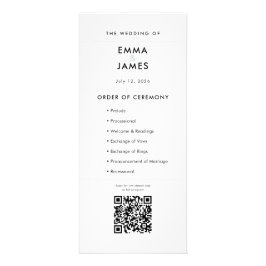 Minimalistische moderne Hochzeitskarte | QR-Code Werbekarte