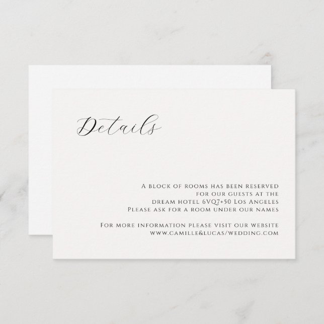 Minimalistische moderne Hochzeitskarte RSVP Karte (Vorne/Hinten)