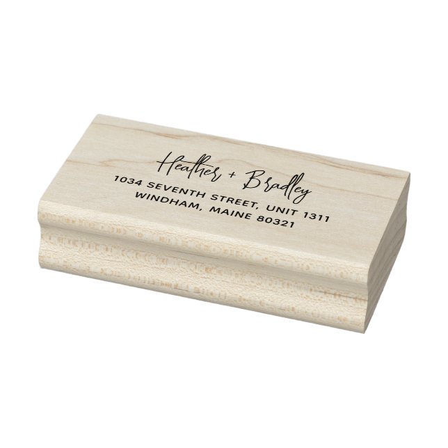 Minimalistische moderne Hochzeitsszene Rücksendead Gummistempel (Stempel)