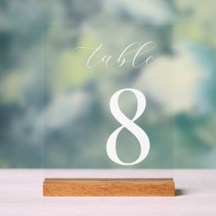 Minimalistische moderne Hochzeitsszene Tischnummer Acrylschild