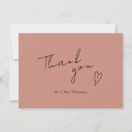 Minimalistische moderne Hochzeitswohnung Dankeschö Dankeskarte