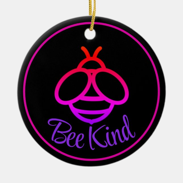 Minimalistische, moderne Honigbiene Keramik Ornament (Vorne)