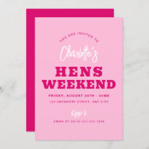 Minimalistische moderne Hot Pink Hens Weekend Tour