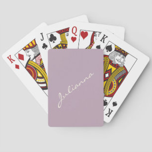 Minimalistische moderne Kalligrafie Lila Violetter Spielkarten