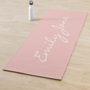 Minimalistische moderne Kalligrafie Rosé Name Yogamatte