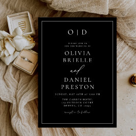 Minimalistische moderne Kalligrafie Schwarz-weiße  Einladung