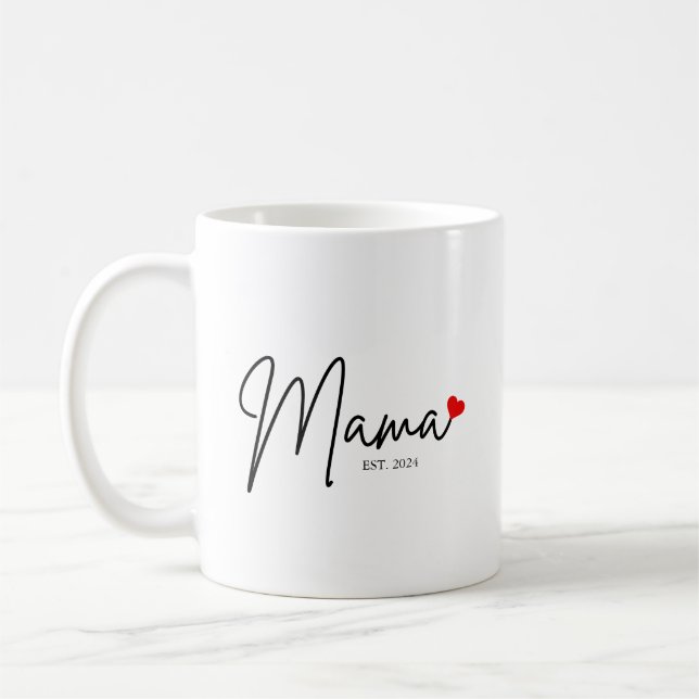 Minimalistische, moderne Kalligraphie, Mama-Gesche Kaffeetasse (Links)