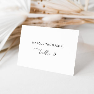 Minimalistische moderne kalligraphische Platzkarte Tischnummer