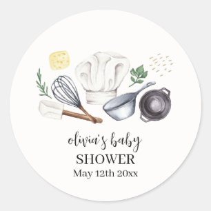 Minimalistische moderne Kleine-Koch-Kinderdusche Runder Aufkleber