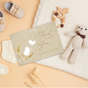 Minimalistische, moderne Lamm-Babydusche Dankeskarte