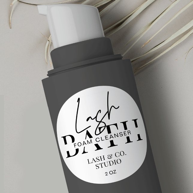 Minimalistische moderne Lash Cleanser Eyelash-Erwe Runder Aufkleber (Von Creator hochgeladen)