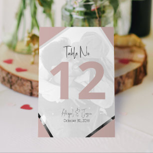 Minimalistische moderne Lässige Hochzeitstil-Rose Tischnummer