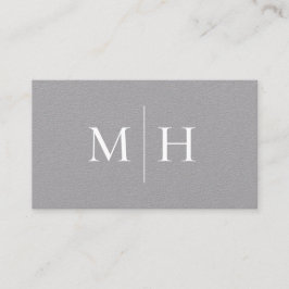 Minimalistische, moderne Linie Initial Monogram Gr Visitenkarte