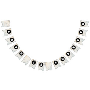 Minimalistische moderne Linienkunst-Hochzeit Wimpelkette