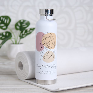 Minimalistische moderne Linienkunst Mama & Baby Mu Trinkflasche