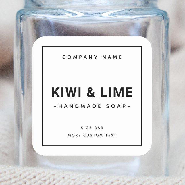 Minimalistische, moderne Marketiketten Quadratischer Aufkleber (Von Creator hochgeladen)