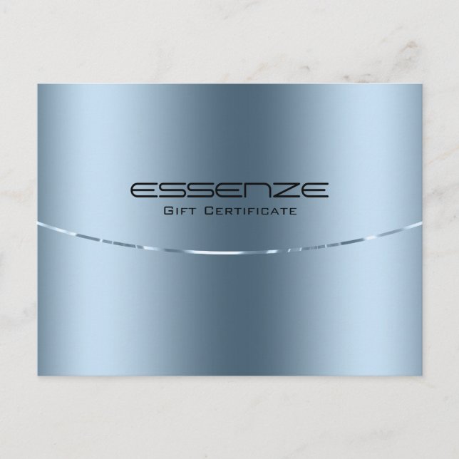 Minimalistische moderne Metallic Blue Texture Postkarte (Vorderseite)