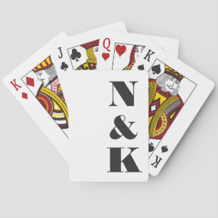 Minimalistische moderne Monogram Black and White W Spielkarten