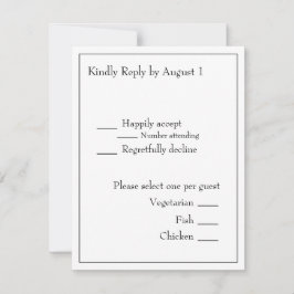 Minimalistische moderne Monogram Black & White Wed RSVP Karte