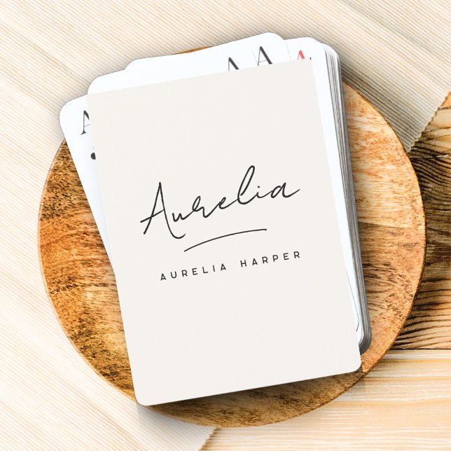 Minimalistische moderne Monogramm-benutzerdefinier Spielkarten (Von Creator hochgeladen)