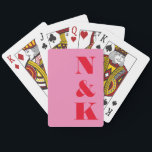 Minimalistische moderne Monogramm rosa Brautkraut Spielkarten<br><div class="desc">Minimalistische,  moderne Monogramm-Hochzeitskarten mit Personalisierten Spielkarten in Rosa und Rot</div>